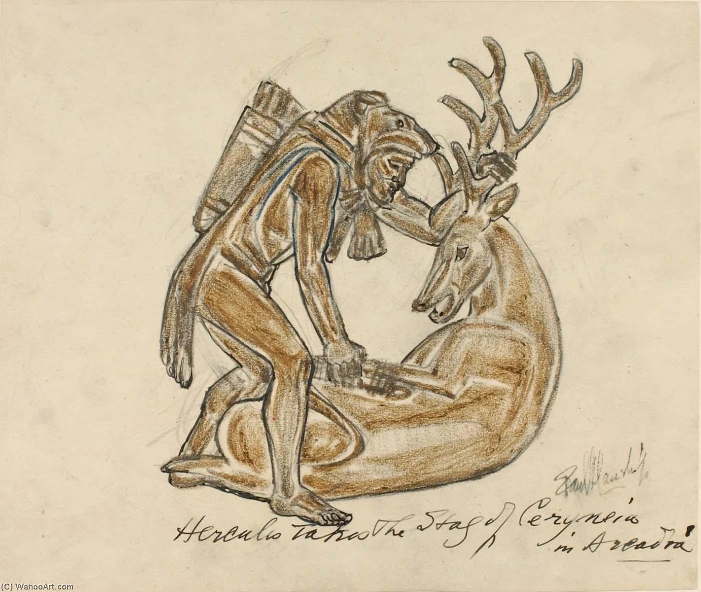 Hercules Takes The Stag Of Ceryneta — Paul Manship