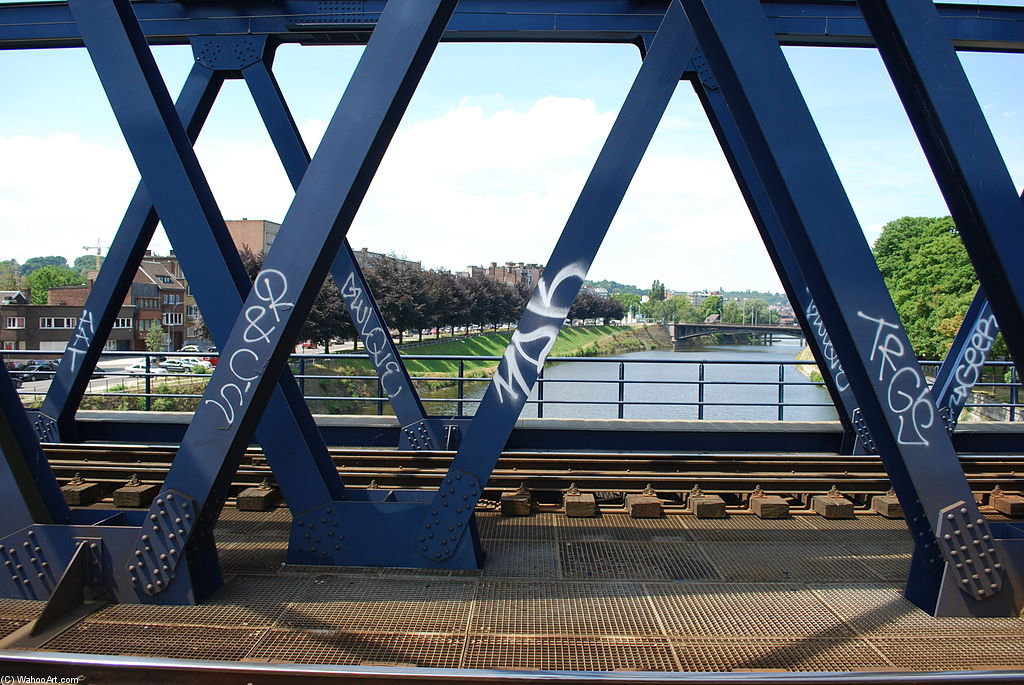 Railway Bridge Of Namur, On The Ourthe River In Liege. Pont De Namur, Pont-rail Sur L'ourthe A Liege. — Jean De Liège