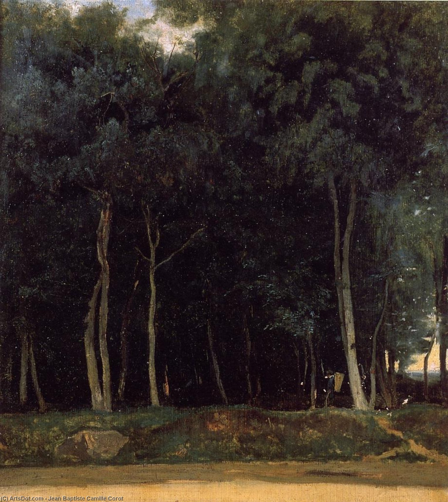 Fontainebleau, Der Bas-breau-weg — Jean-baptiste-camille Corot