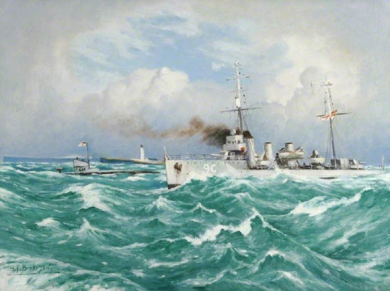Submarine And Escort — George Fagan Bradshaw