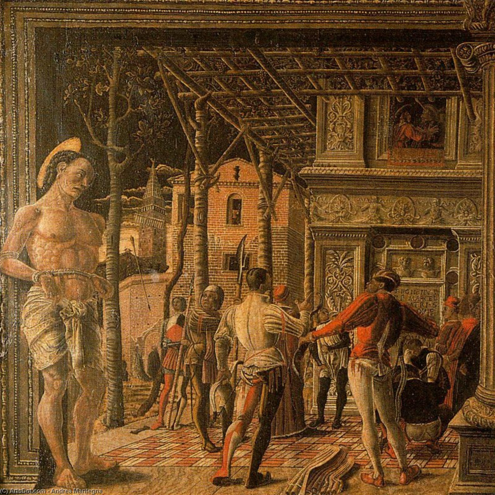 Martyrtum Des Heiligen Christoph Und Auslegung Seines Leibes — Andrea Mantegna