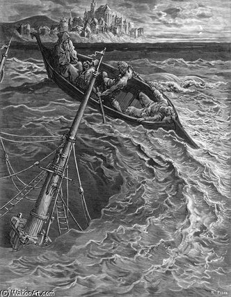 The Ship Sinks But The Mariner Is Rescued — Paul Gustave Doré