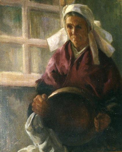 (peasant Woman Holding A Brass Pot), (painting) — Katherine Beatrice Mcnaughton Mowry