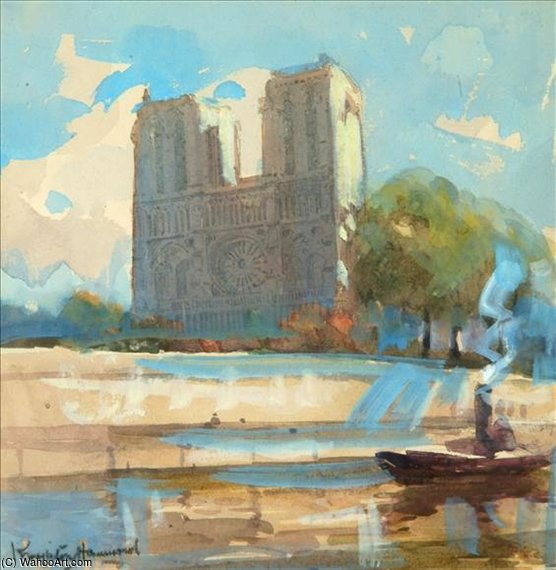 Notre Dame From The Seine — Артур Генри Черч