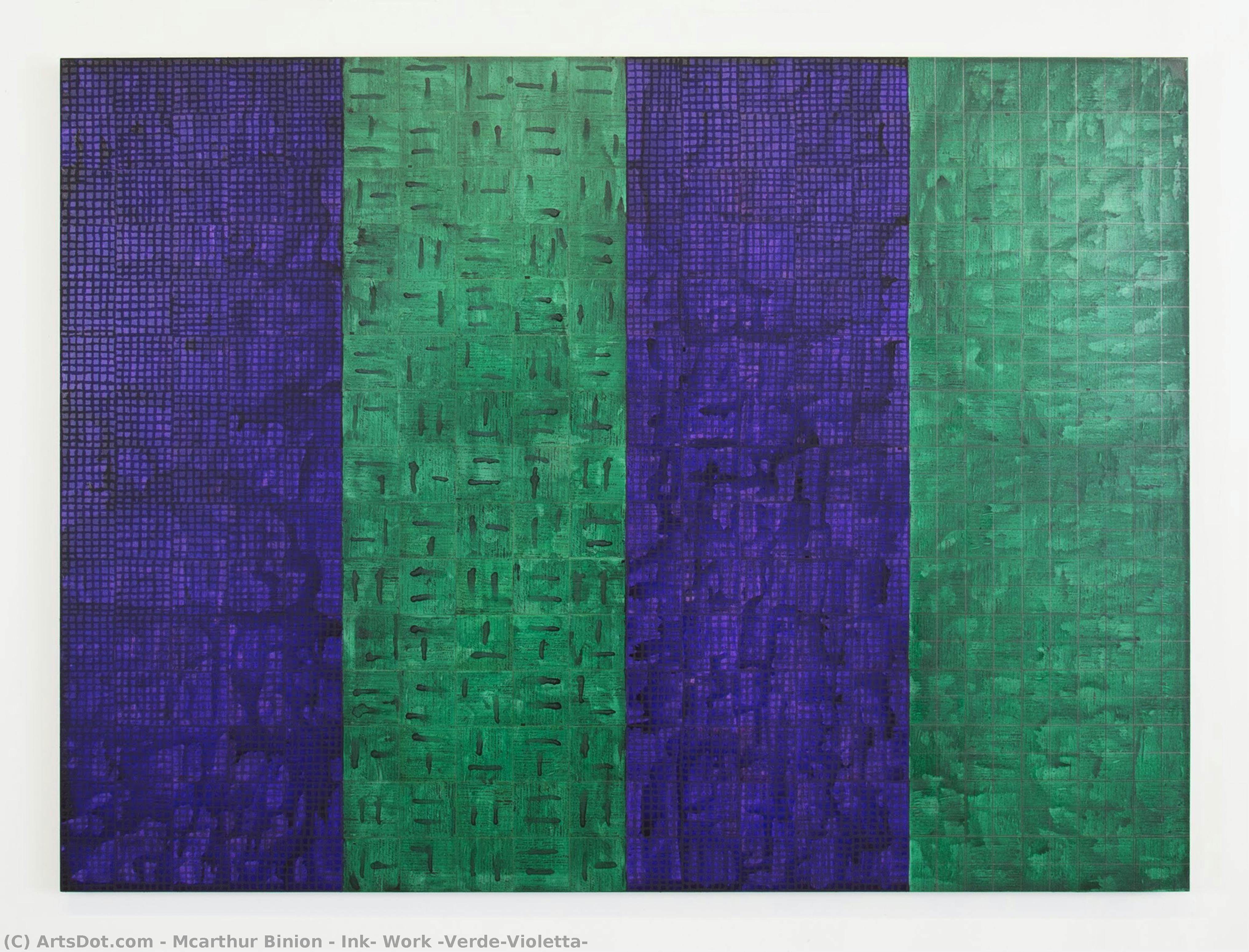 Ink: Work (verde/violetta) — Mcarthur Binion