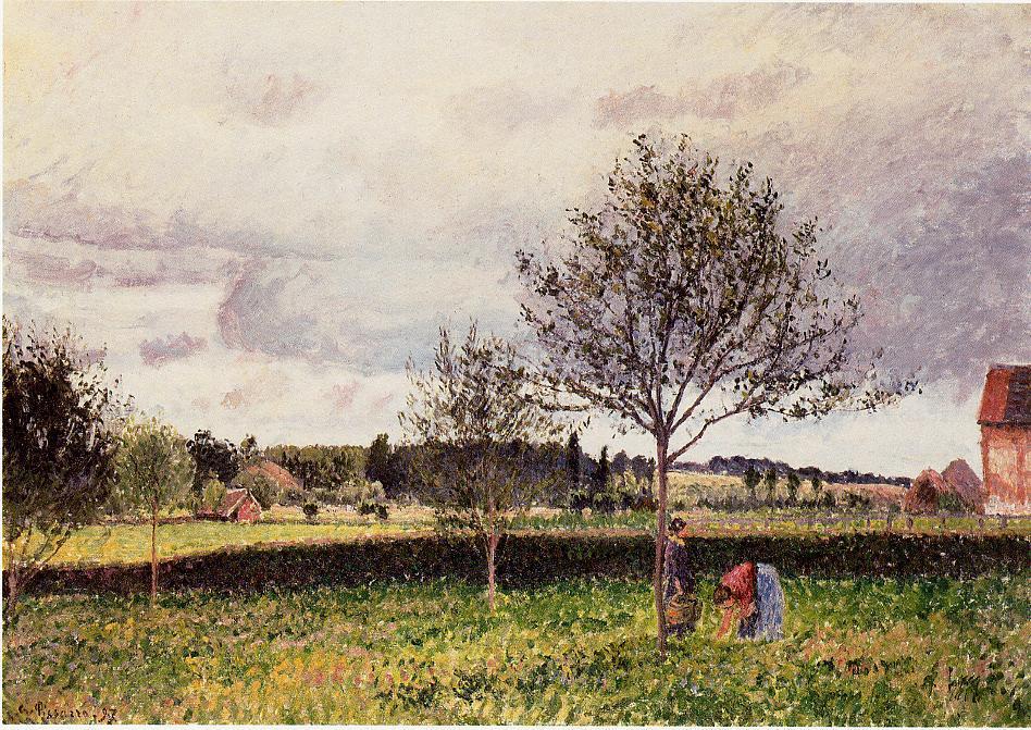 Eragny Landscape, Le Pre — Camille Pissarro