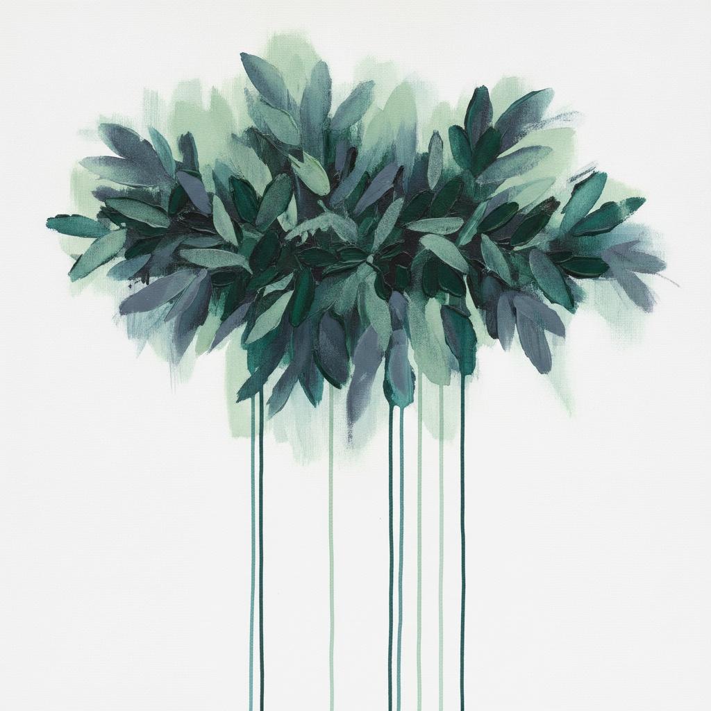 Descending Verdant Tides Of Deep Teal And Sage — Christian Noiret