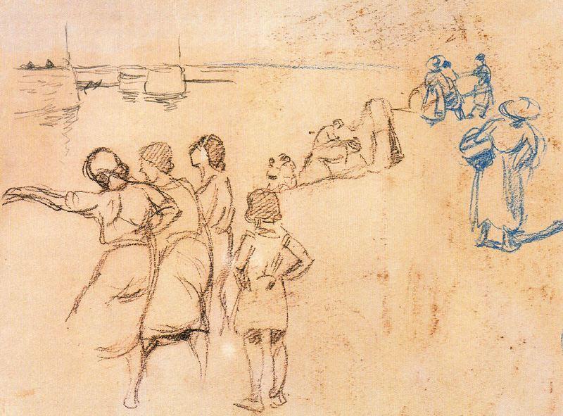 Women In The Port Of Motrico — Ignacio Díaz Olano