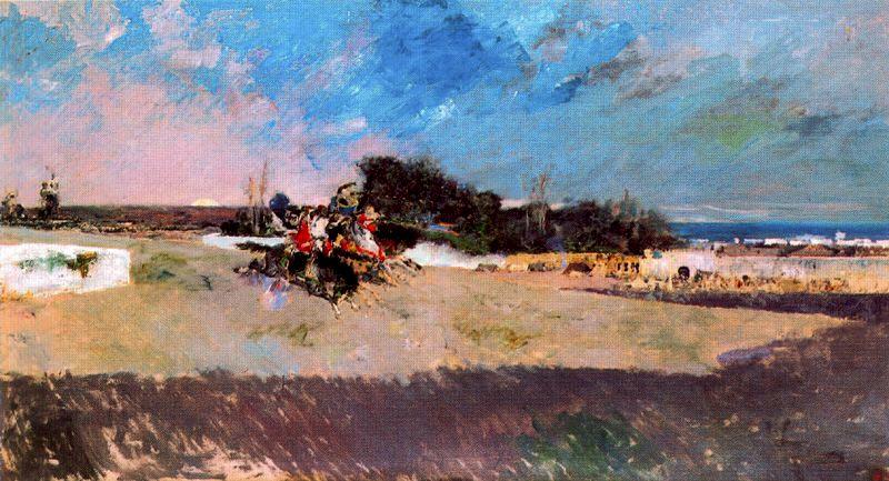 Moors Riding In Gunfire — Mariano Fortuny
