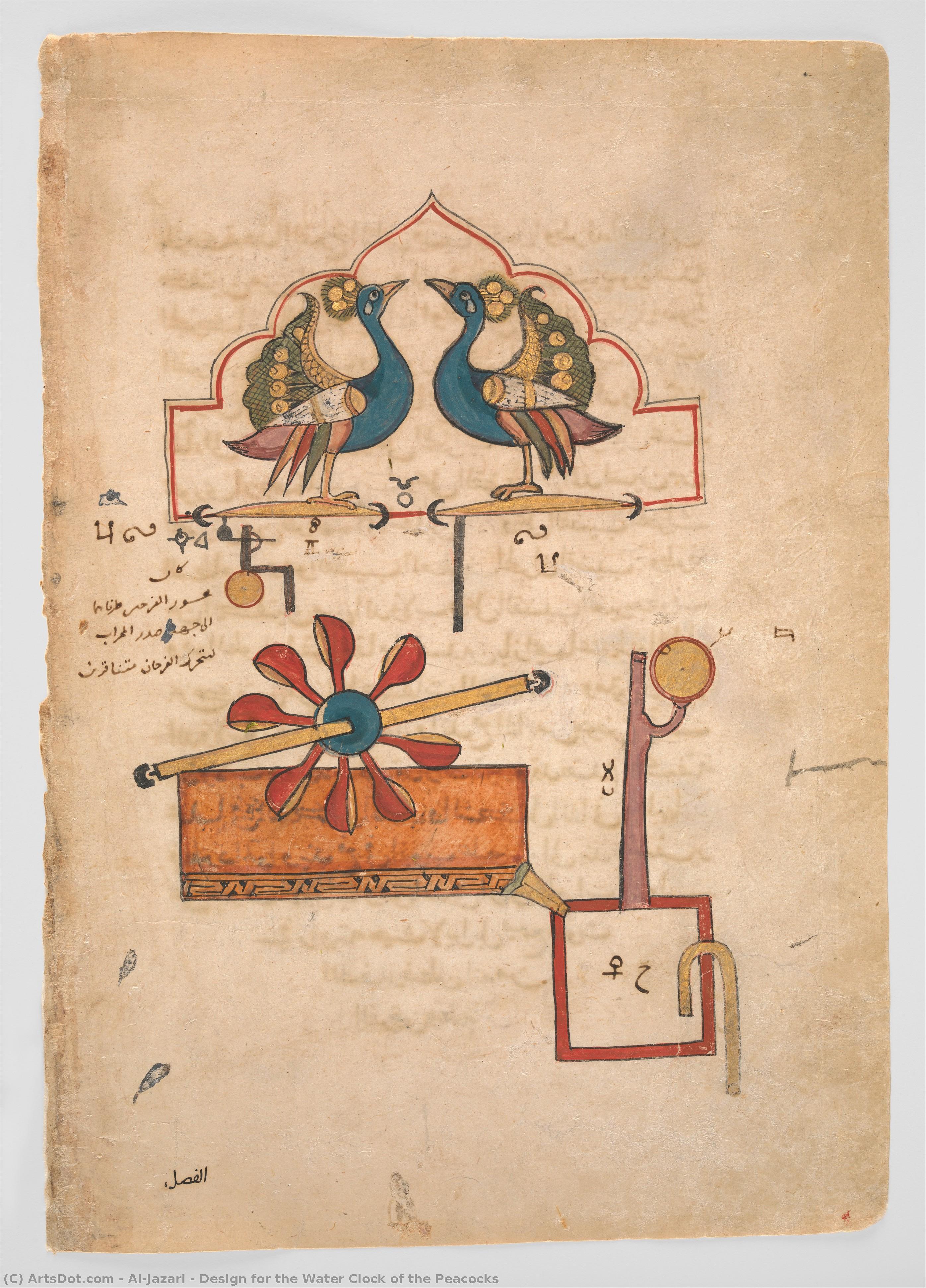 Design For The Water Clock Of The Peacocks — Al-jazari
