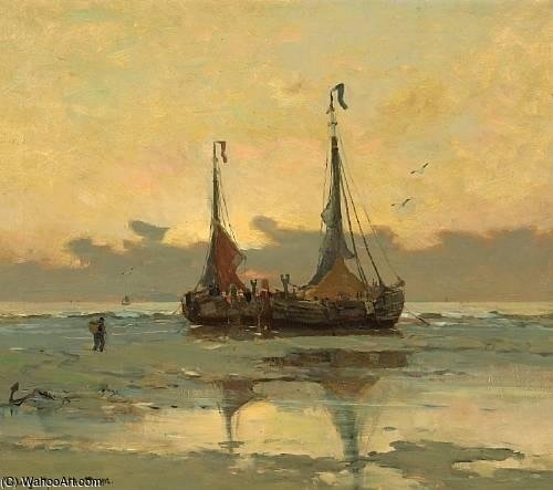 Fishing Boats At Low Tide — Gerhard Arij Ludwig Morgenstje Munthe