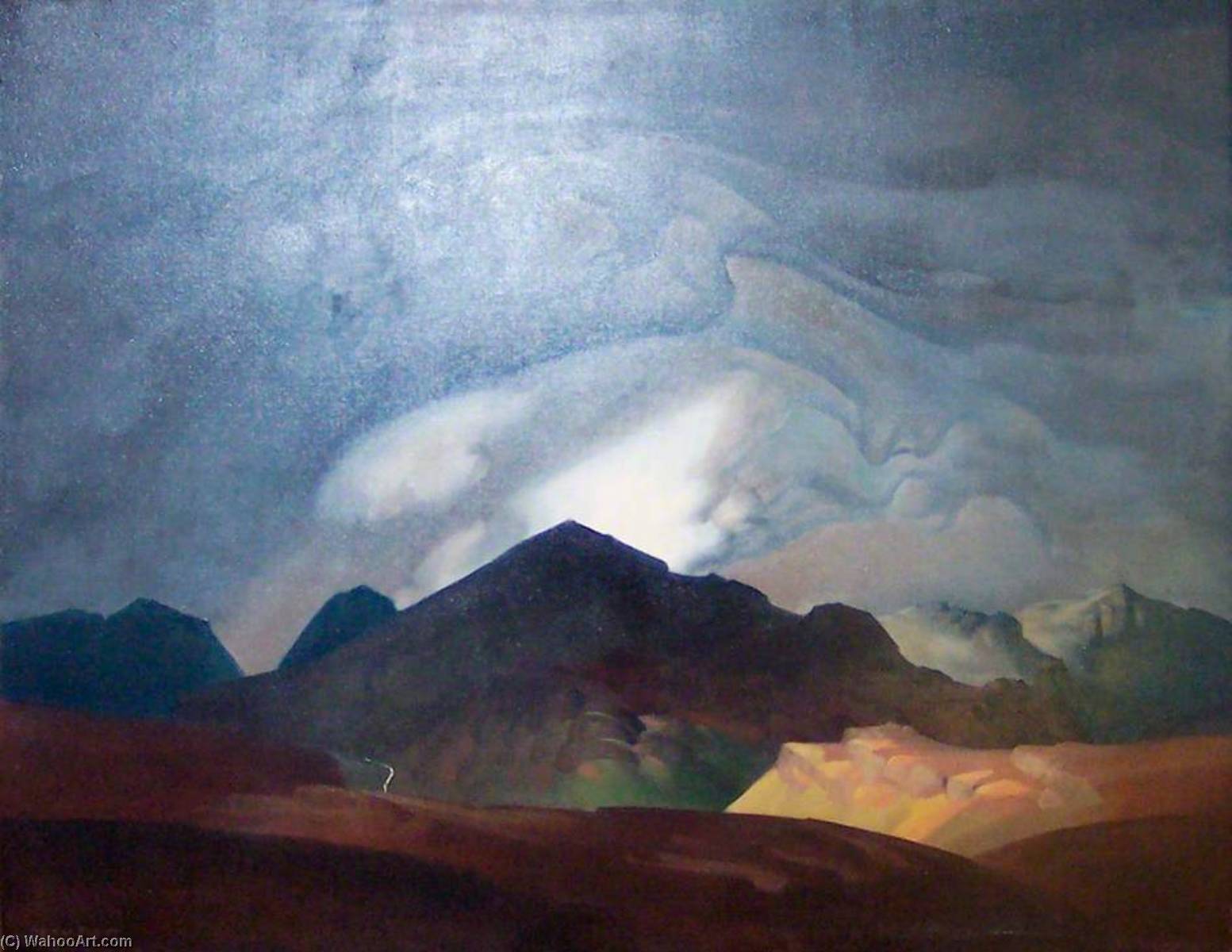 Scar Fell In Storm, Viewed From Burnmoor — Delmar Harmood Banner