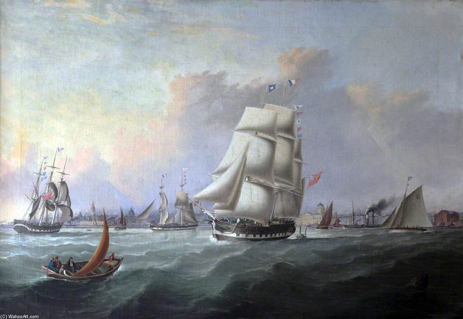 The Port Of Liverpool - In The Foreground The Ship 'john Campbell', Owner Isaac Bold — Joseph Heard