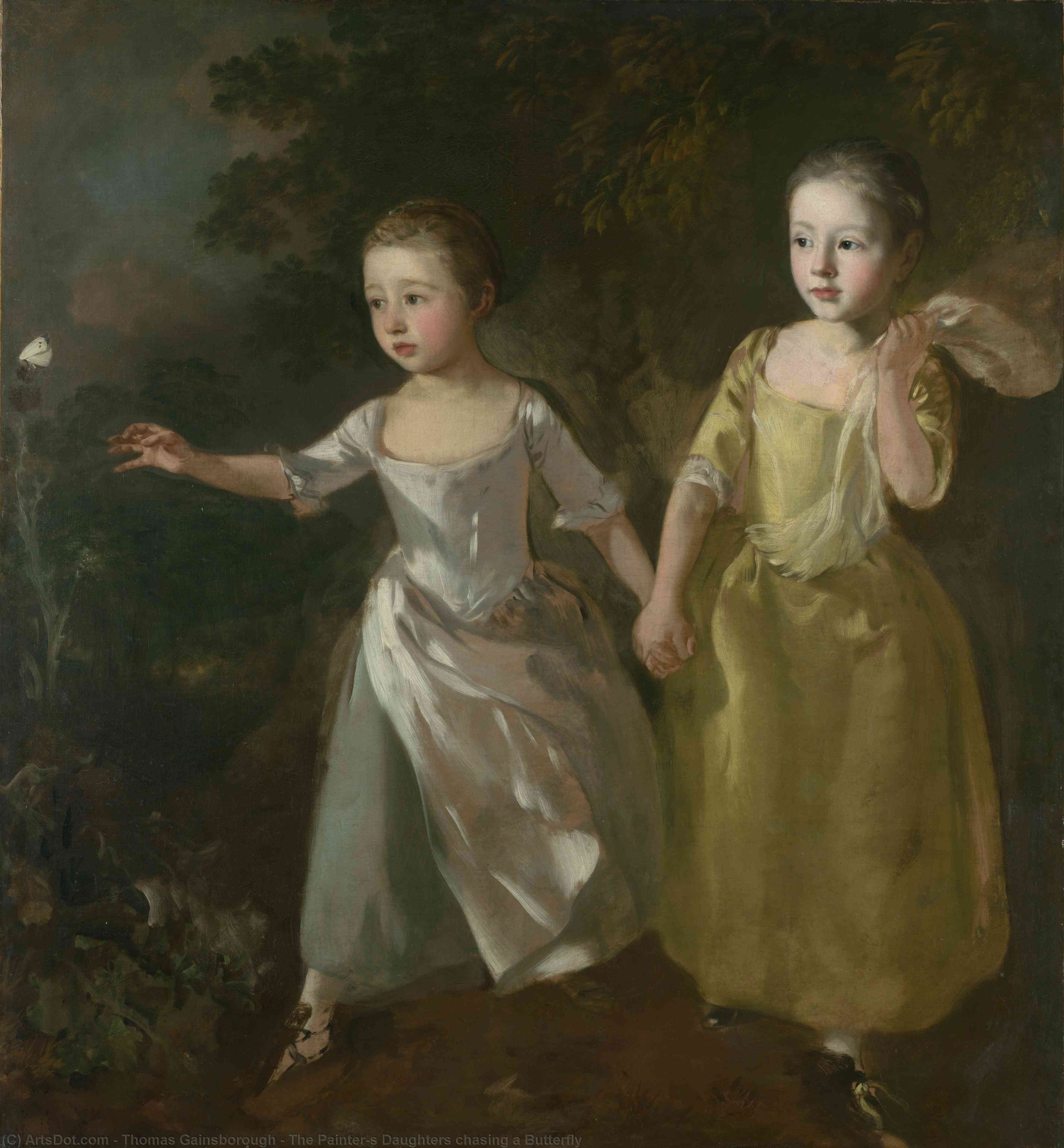 The Painter's Daughters Chasing A Butterfly — Tomas Gejnzboro
