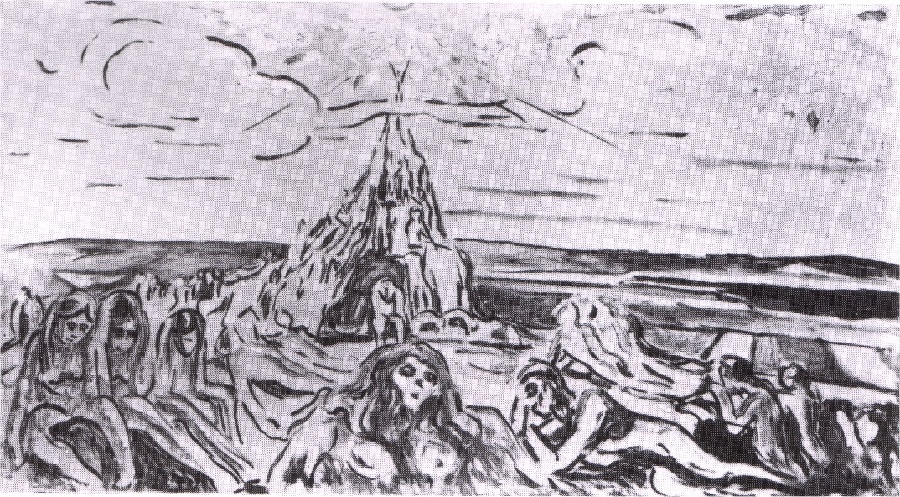 Berg Der Menschlichkeit Mit Der Sonne Von Zarathustra — Edvard Munch