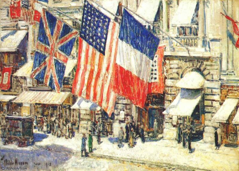 Across The Avenue In Sunlight ) — Frederick Childe Hassam