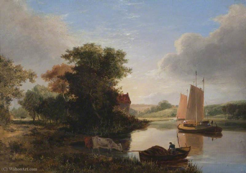 River Scene With Boats — George Vincent