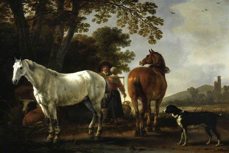Landscape With Figures And Horses — Abraham Pietersz Van Calraet
