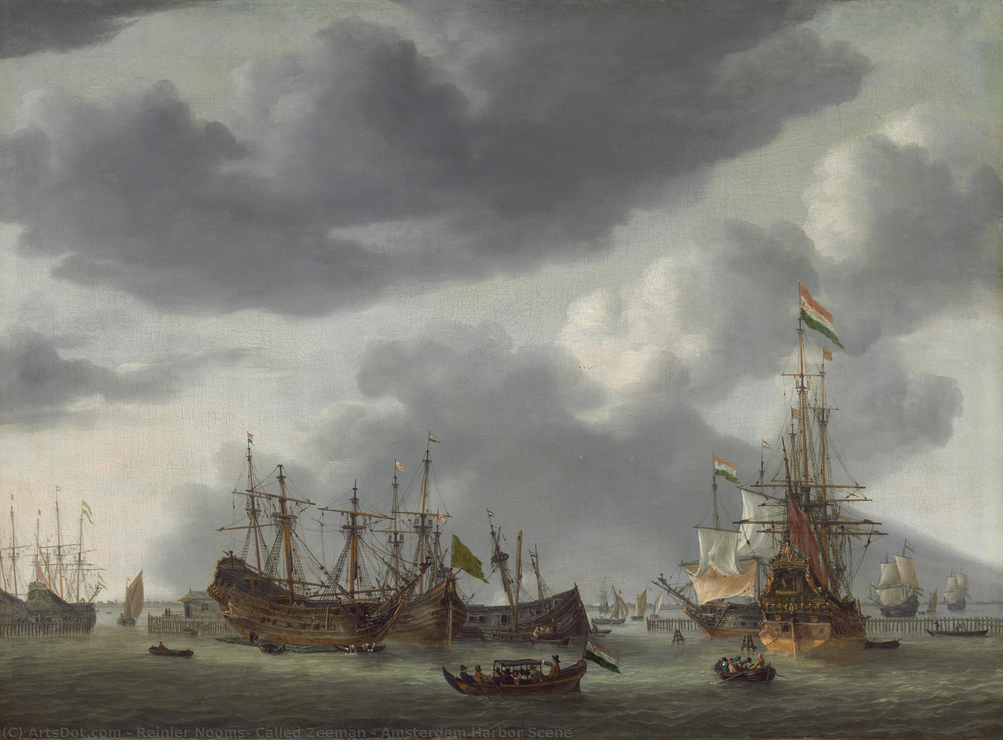 Amsterdam Harbor Scene — Reinier Nooms, Called Zeeman
