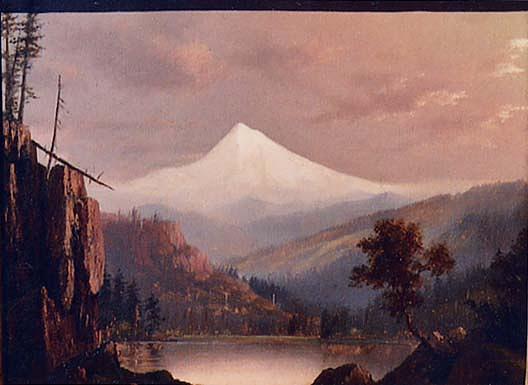 Mount Hood, Sunset, (painting) — William Samuel Parrott