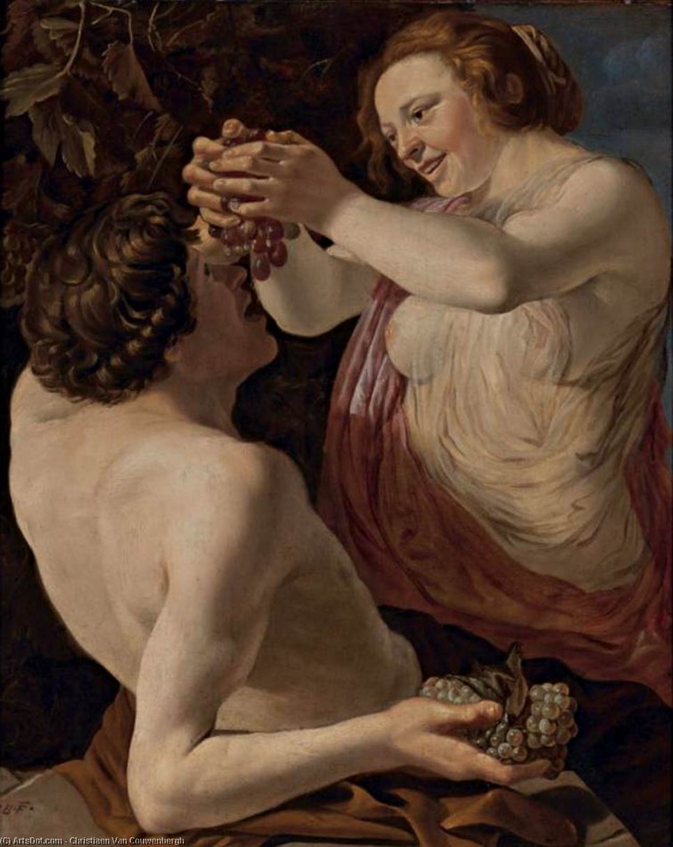 Nymph And Satyr — Christiaen Van Couwenbergh