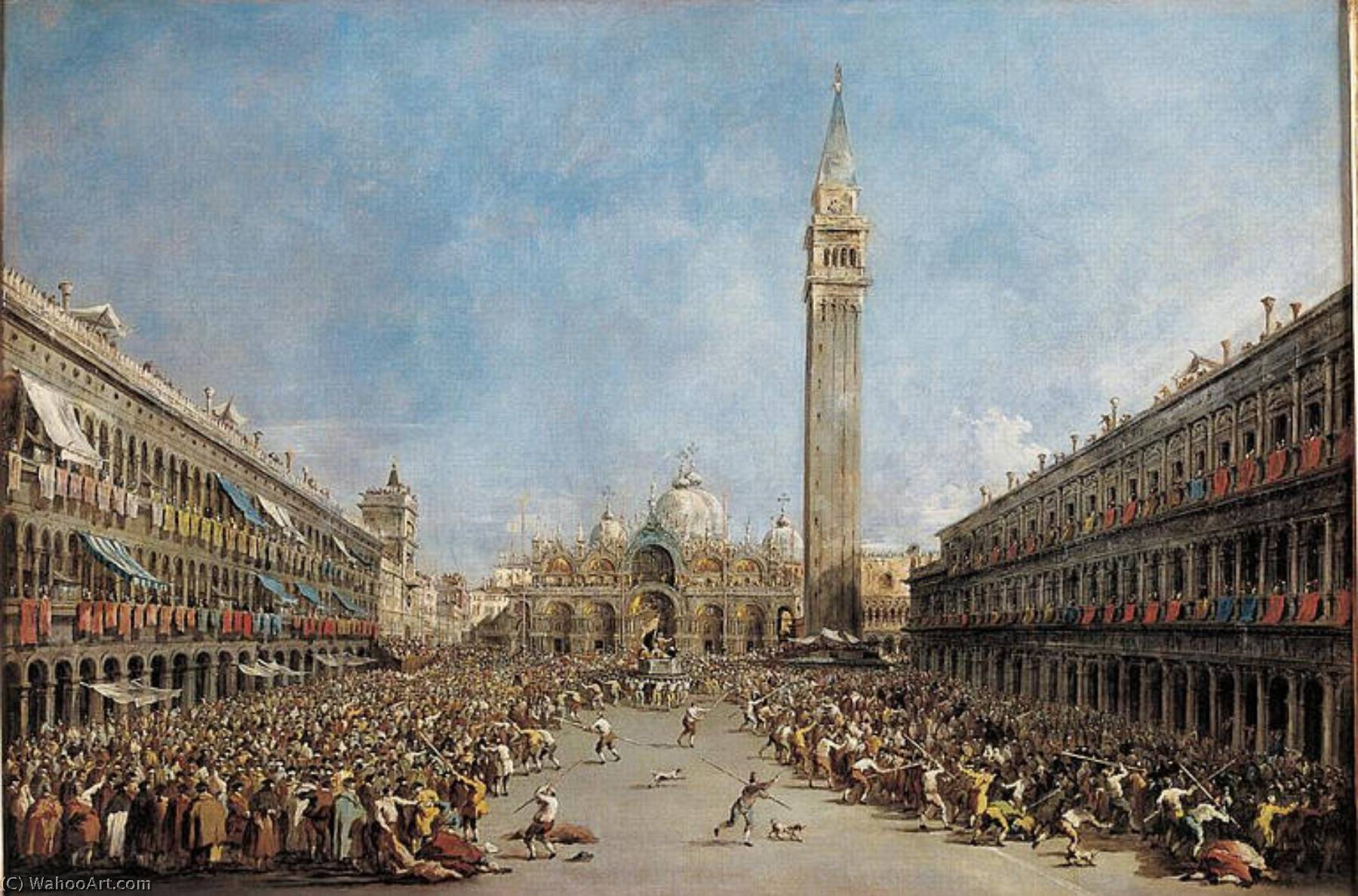 Le Doge De Venise Porté Par Les Gondoliers, Après Son Élection Sur La Place Saint Marc — Francesco Lazzaro Guardi