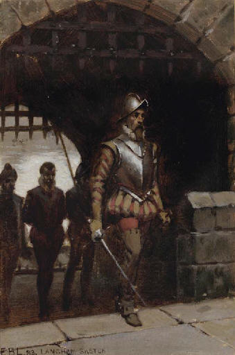 John Langham Being Led To The Tower, A Sketch — Edmund Blair Leighton