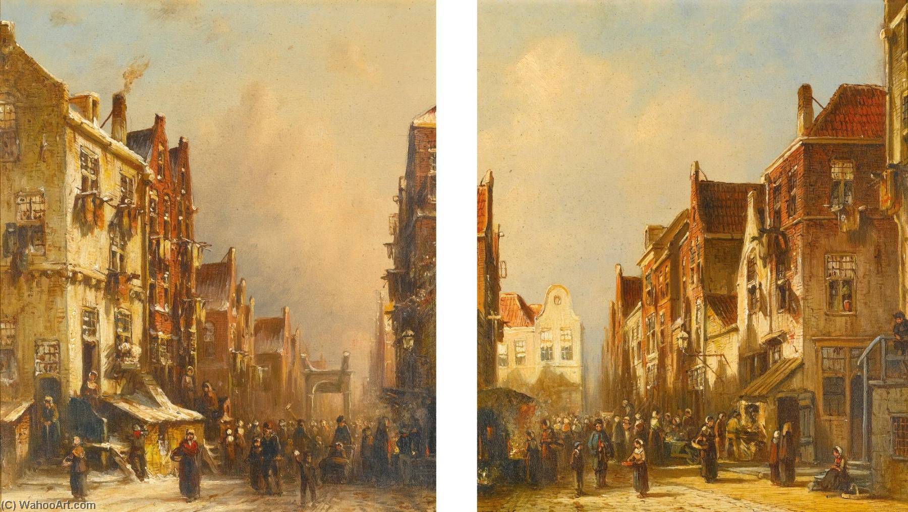 Views Of The Jewish Quarter, Amsterdam A Pair Of Paintings — Pieter Gerard Vertin