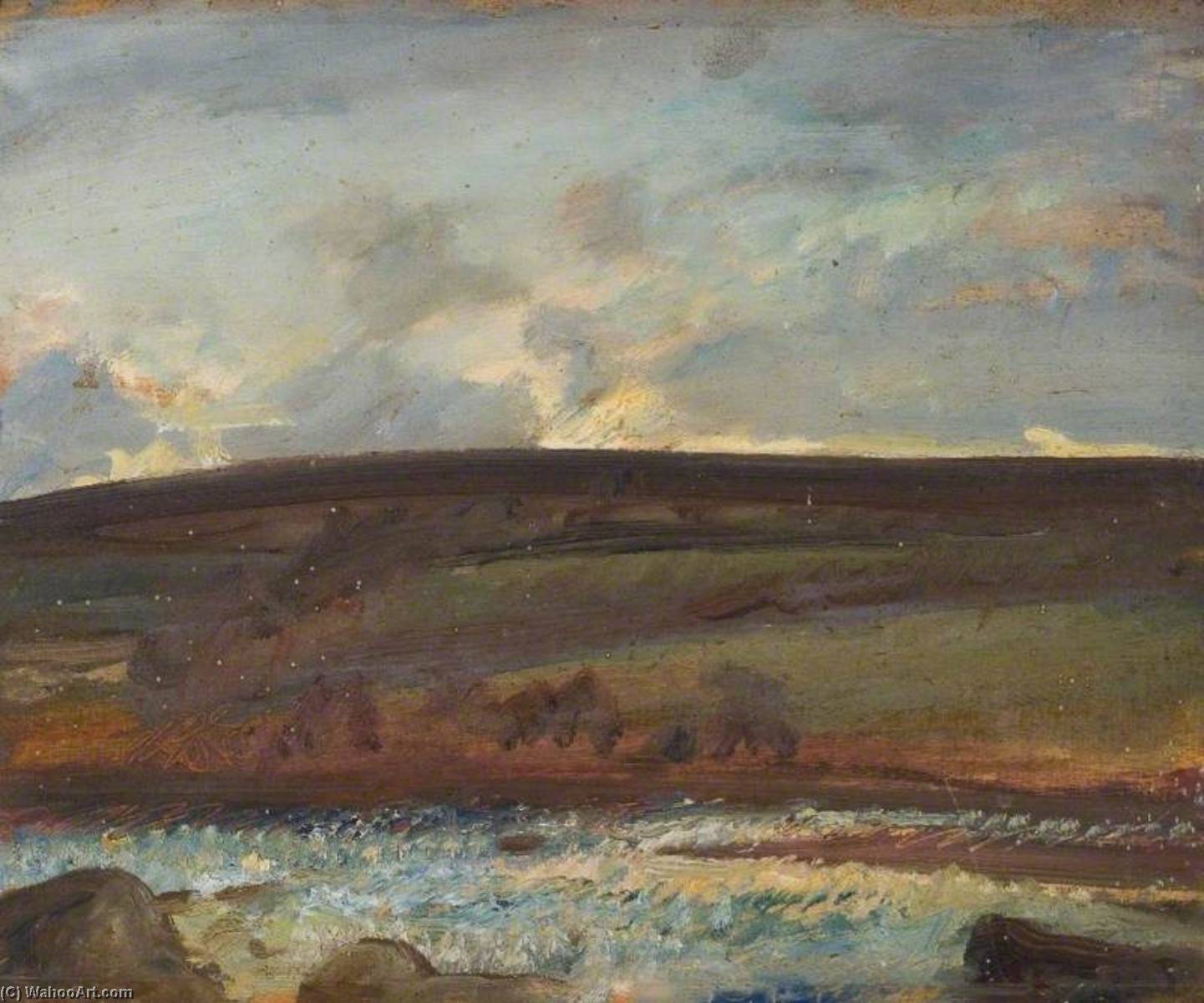 Brightworthy Ford, Withypool, Exmoor (recto) — Sir Alfred James Munnings
