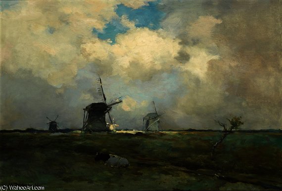 Windmills In A Polder Landscape — ヤン・ヴァイセンブルフ