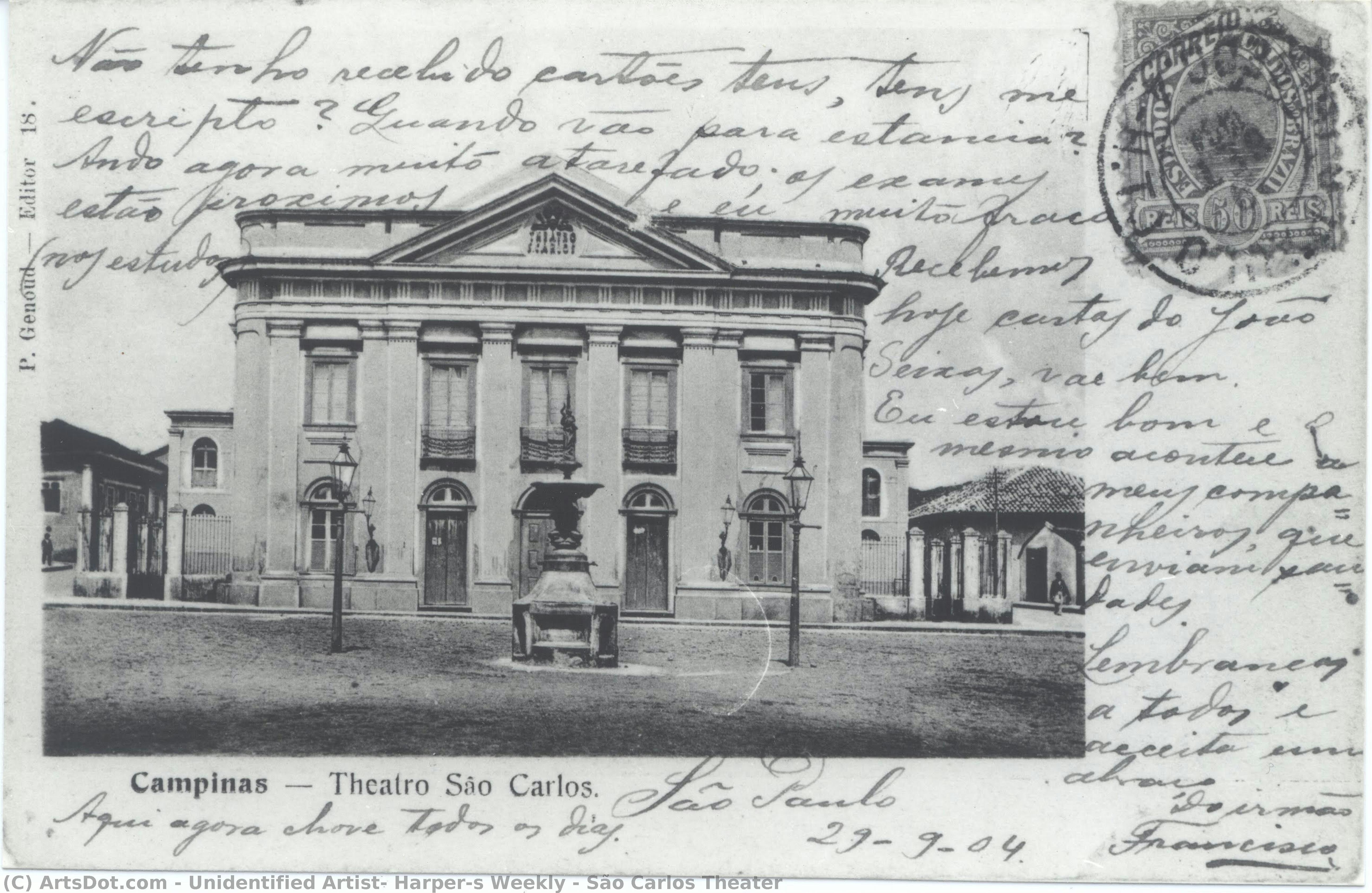 São Carlos Theater — Unidentified Artist, Harper's Weekly