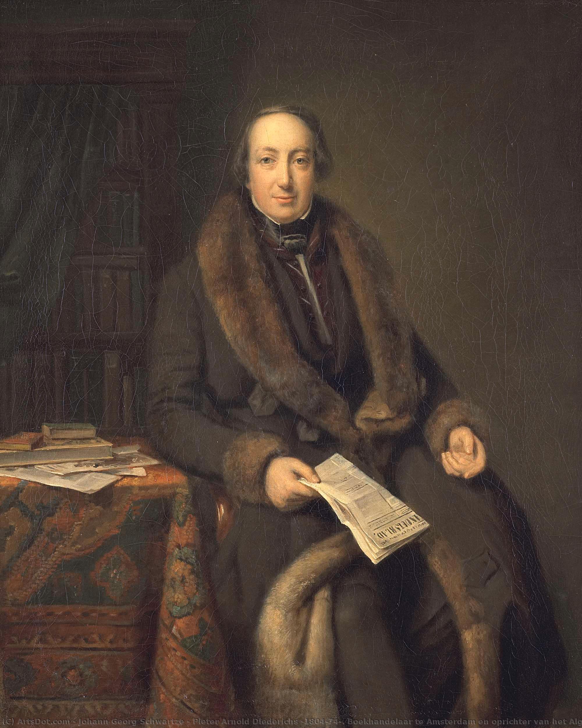 Pieter Arnold Diederichs (1804-74). Boekhandelaar Te Amsterdam En Oprichter Van Het Algemeen Handelsblad In 1828, Johann Georg Schwartze (attributed To), 1850 - 1860 — Johann Georg Schwartze