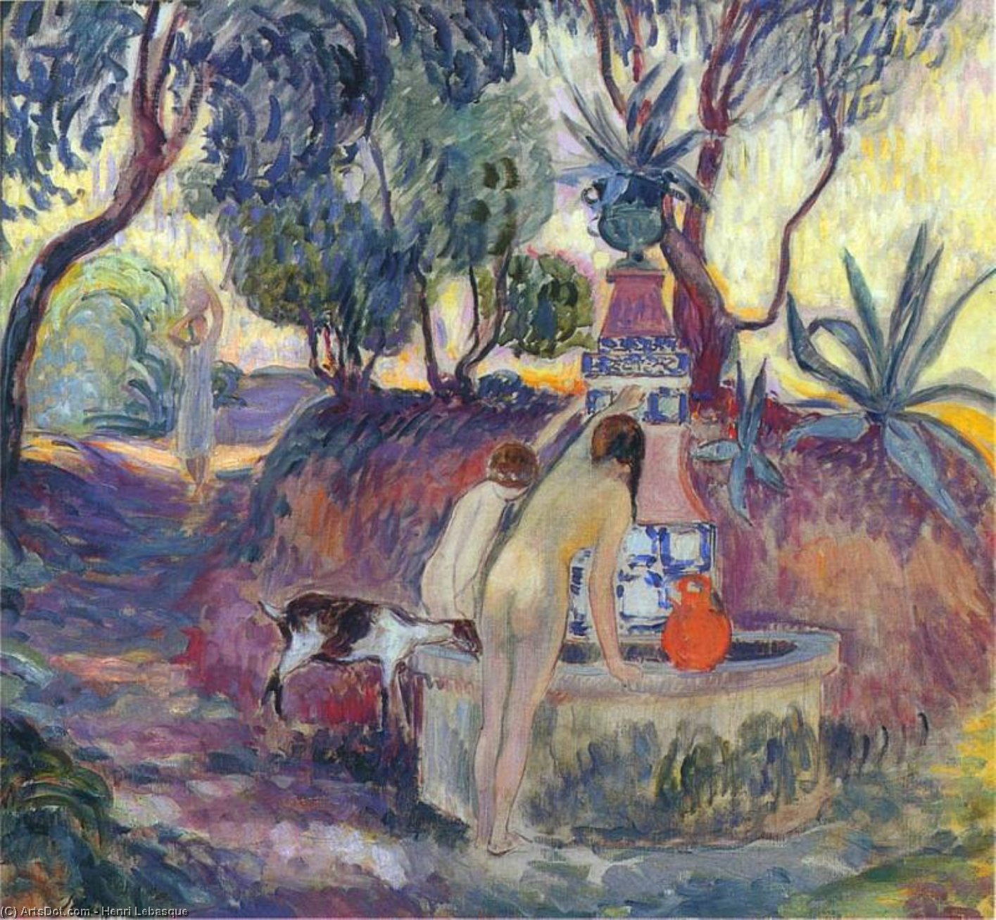 Bathers At A Fountain In Saint Tropez — Henri Lebasque