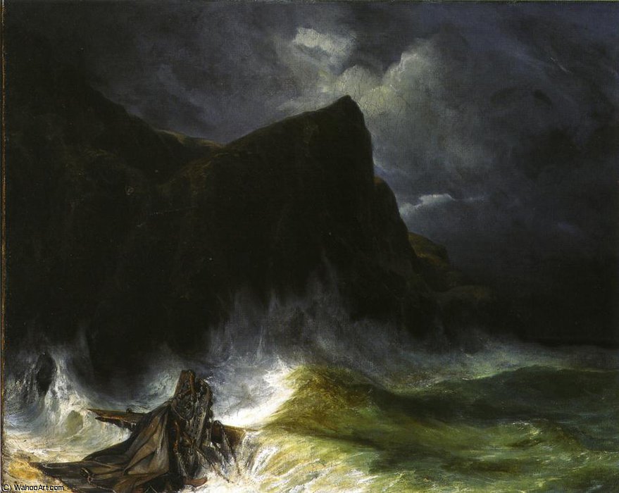 The Storm (also Known As Shipwreck)- — Eugène Louis Gabriel Isabey