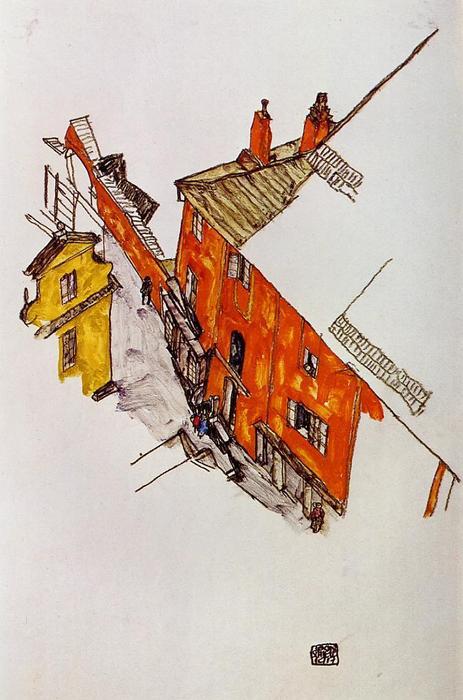 Street In Krumau — Шиле
