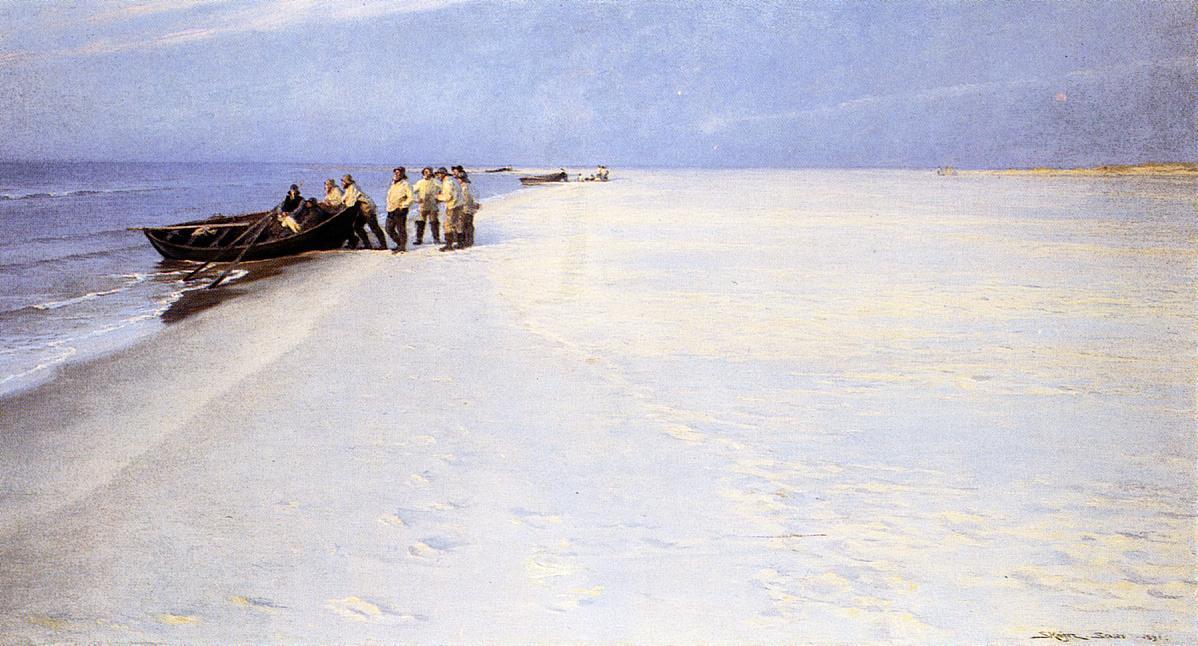 Fishermen On The Beach At Skagen — Peder Severin Kroyer