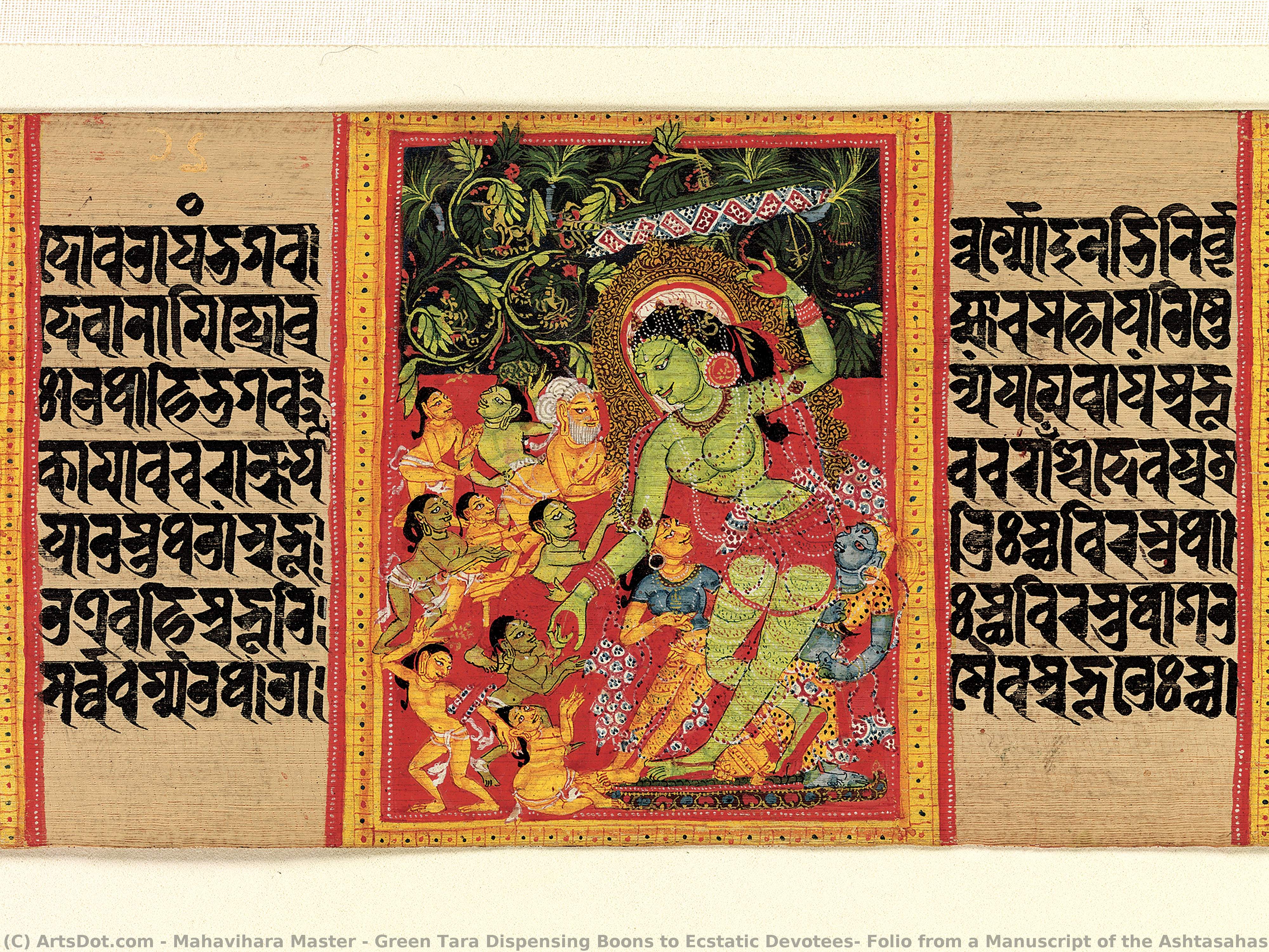Green Tara Dispensing Boons To Ecstatic Devotees: Folio From A Manuscript Of The Ashtasahasrika Prajnaparamita (perfection Of Wisdom) — Mahavihara Master