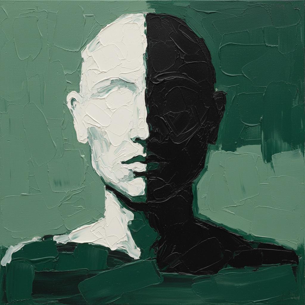 Monolithic Duality In Sage And Shadow: A Sculptural Study Of Fragmented Being — Laurent Fabre