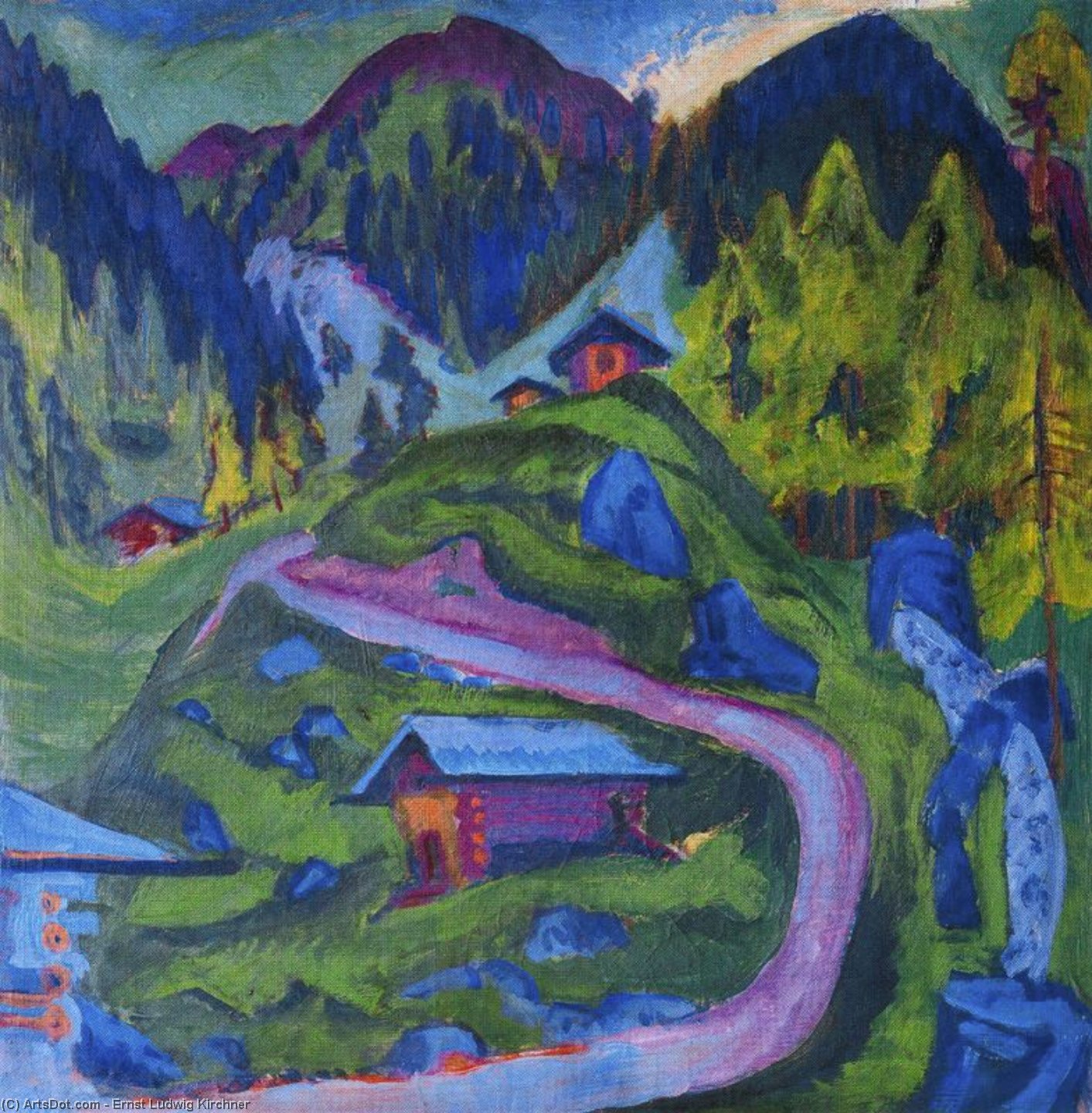 Mountain Trail With Alpine Lanscape — Ernst Ludwig Kirchner