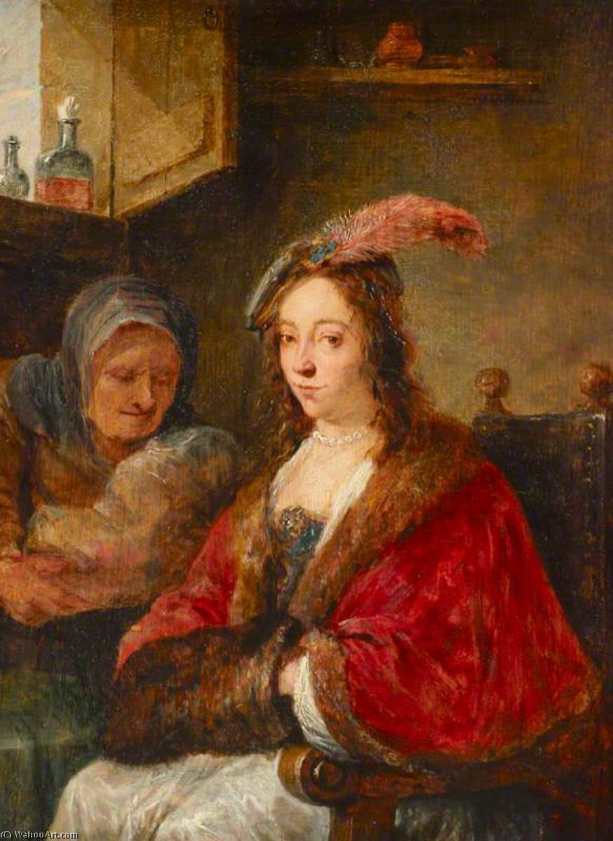 A Lady With Her Nurse — David Teniers The Younger