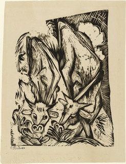 Two Grazing Cows (zwei Grasende Kühe) — Ernst Ludwig Kirchner