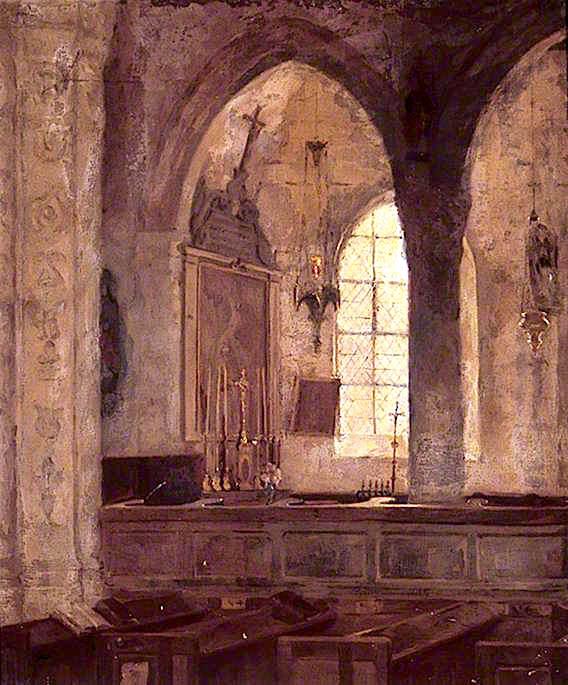 Interior Of The Church At Veules Les Roses, Normandy, France — Emily Maria Eardley Childers