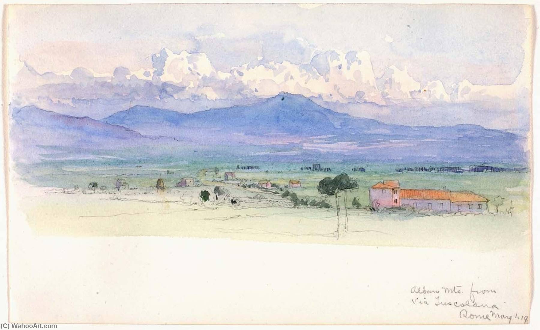Alban Mountains From Via Tuscolana, Rome — George Elbert Burr