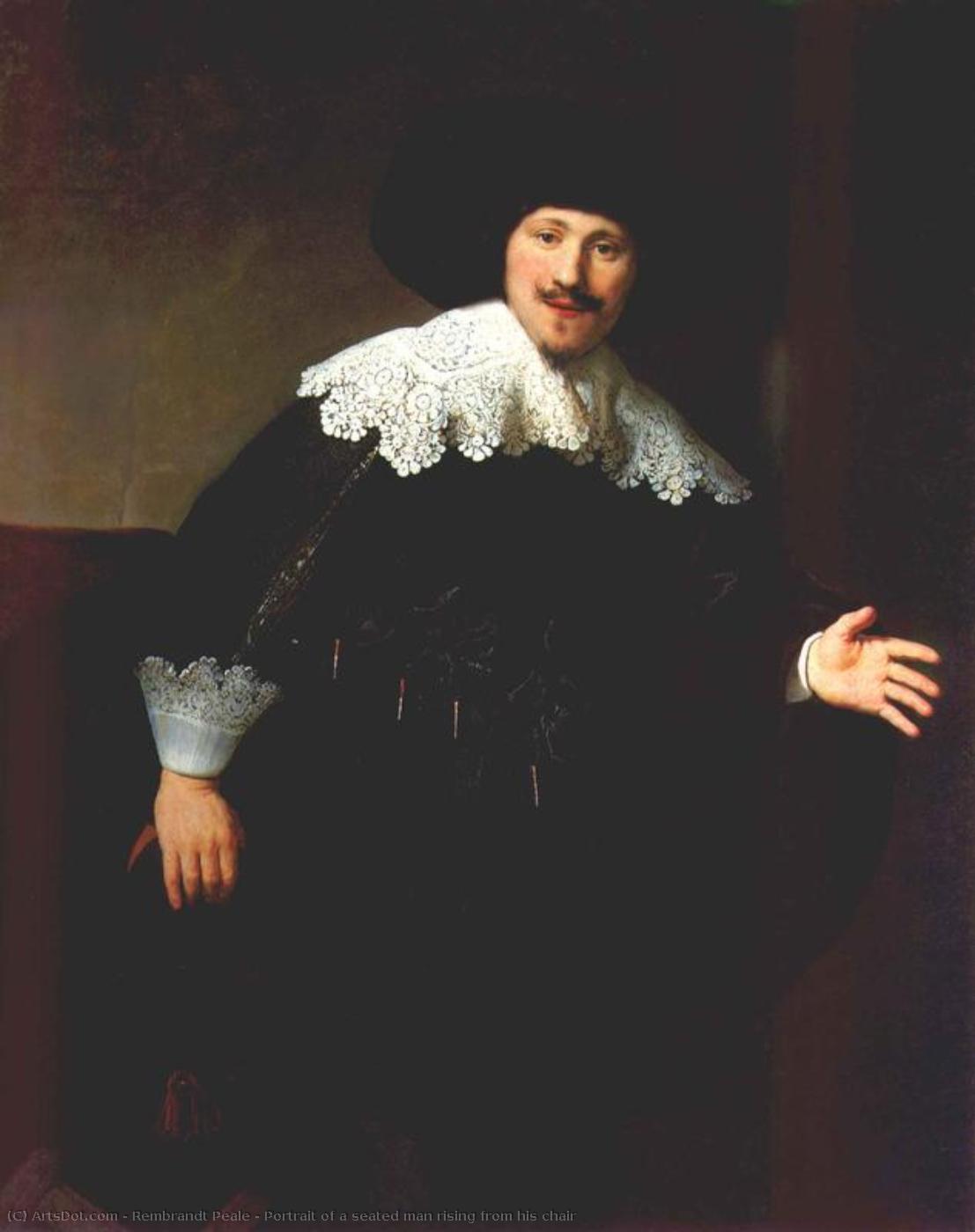 Portrait Of A Seated Man Rising From His Chair — Rembrandt Peale