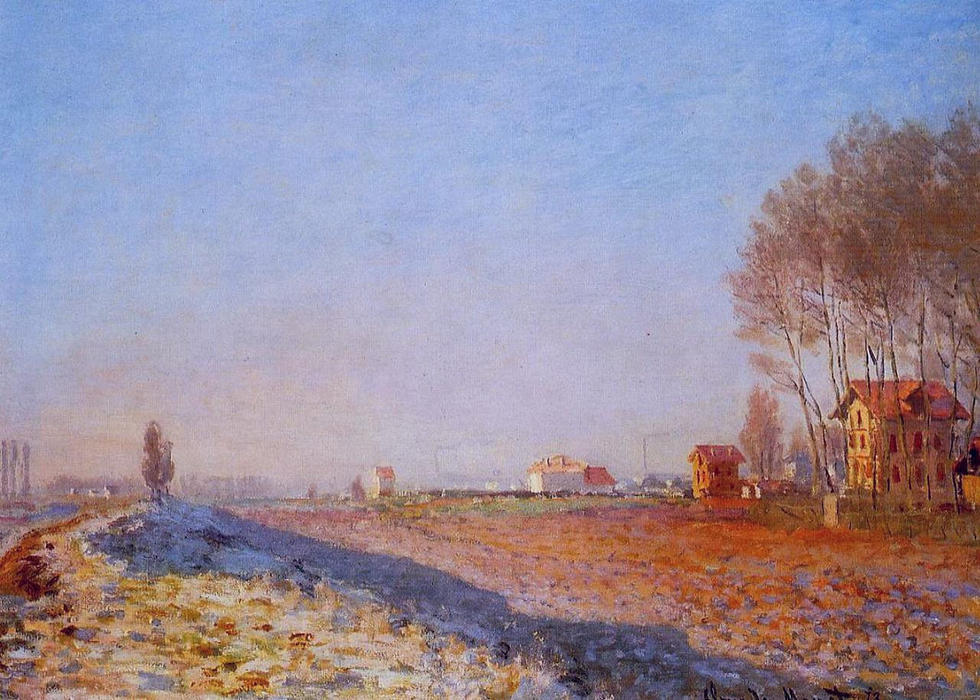 The Plain Of Colombes, White Frost — Клод Моне