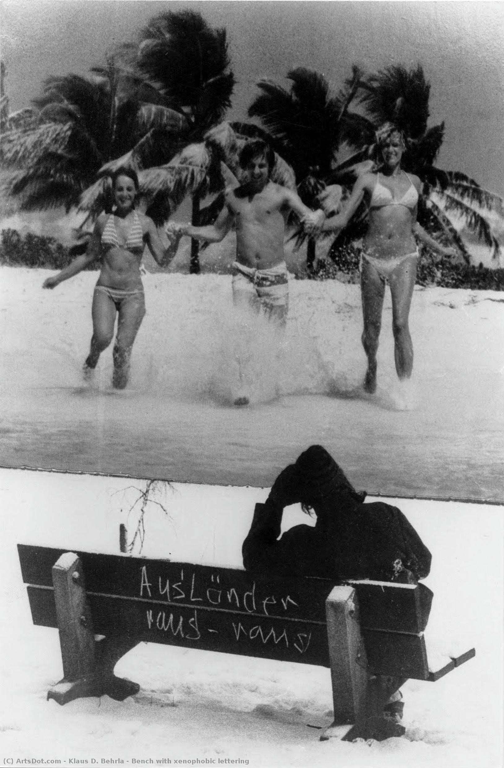 Bench With Xenophobic Lettering — Klaus D. Behrla
