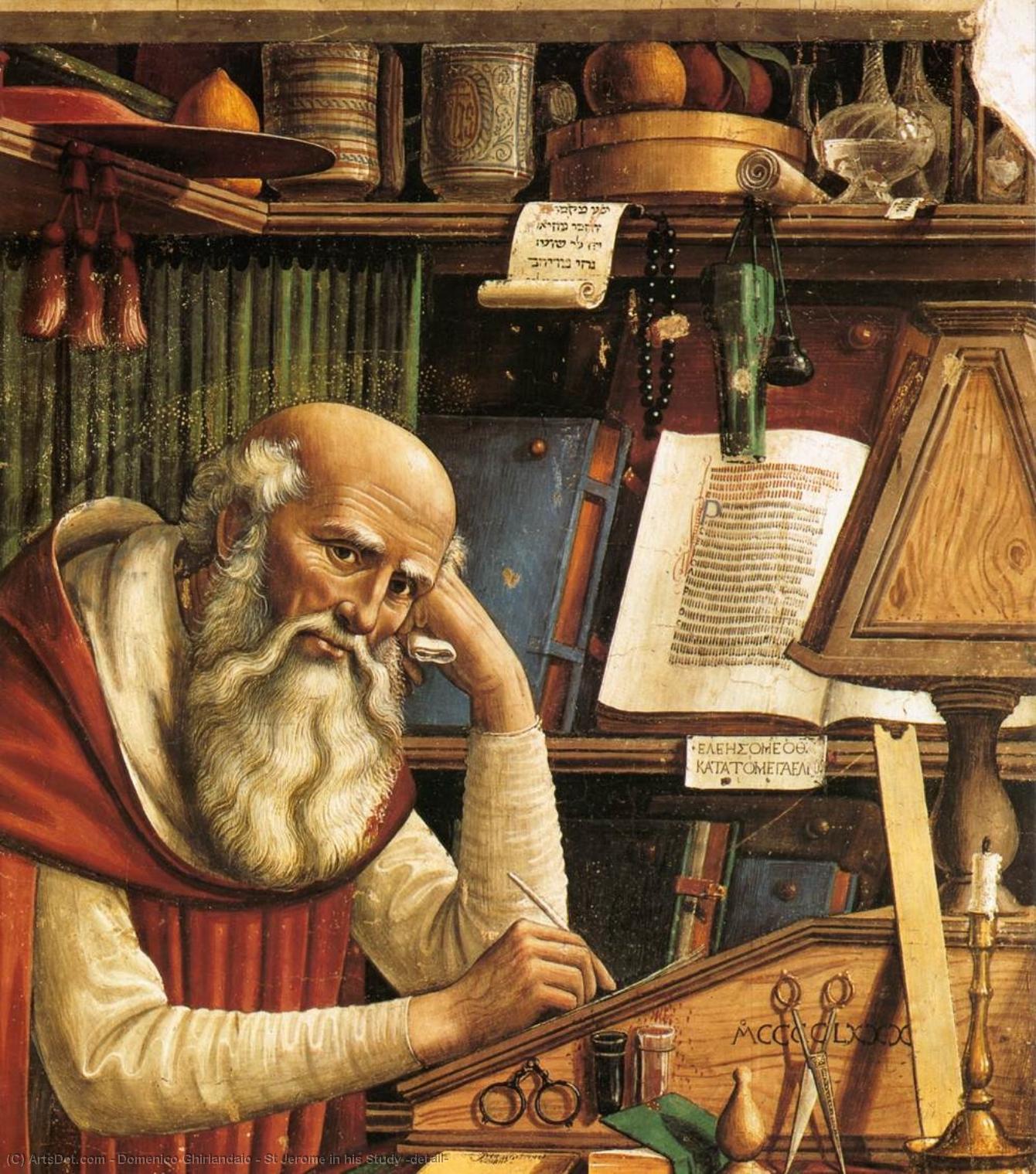 St Jerome In His Study (detail) — Domenico Ghirlandaio
