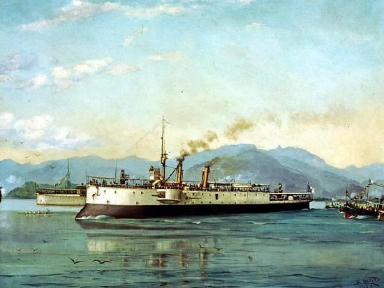 Português Barco Do Porto De Santos Ou A Canhoneira Pátria — Benedito Calixto