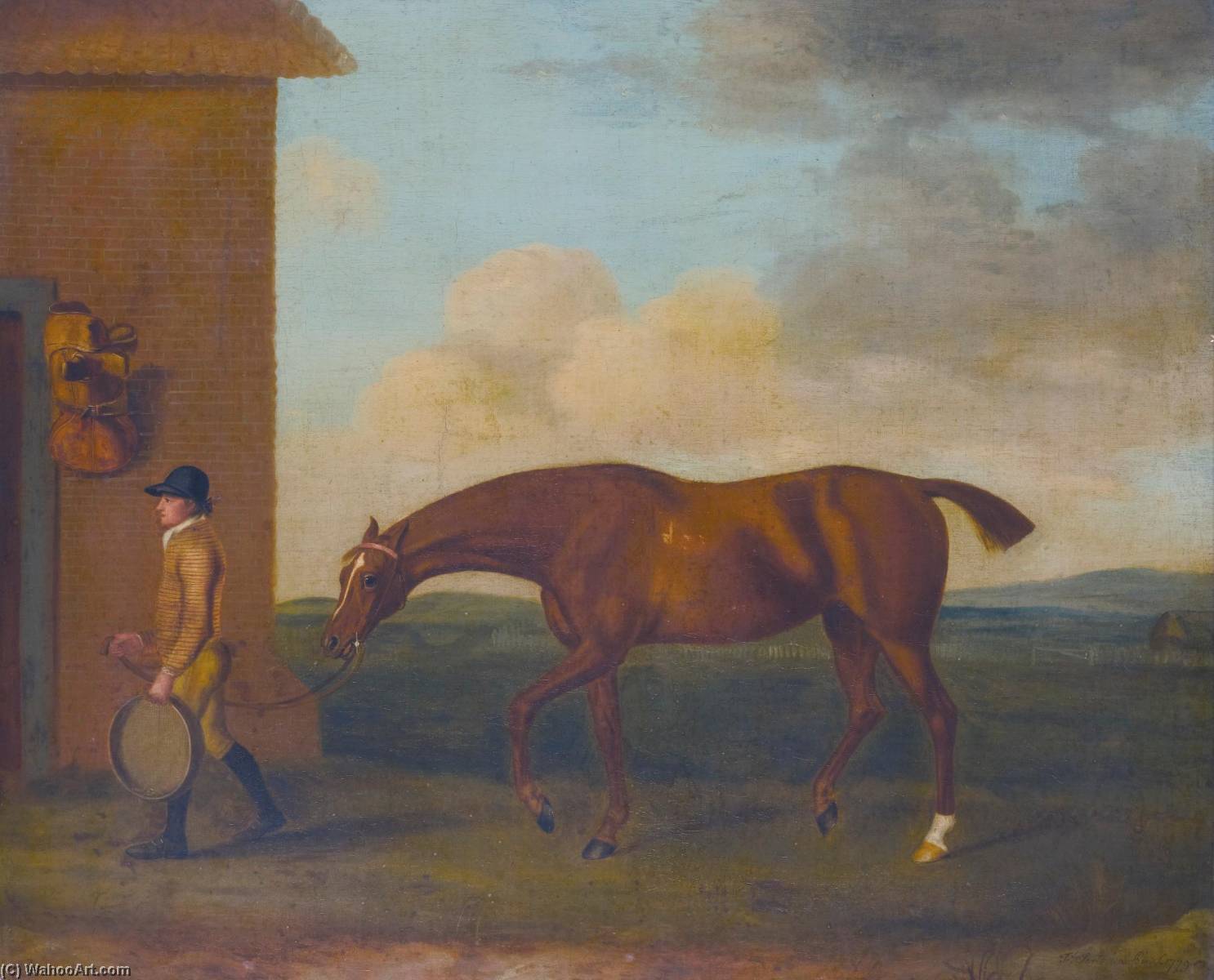 A Chestnut Racehorse Led By A Groom — Francis Sartorius Ii (john Francis Sartorius)