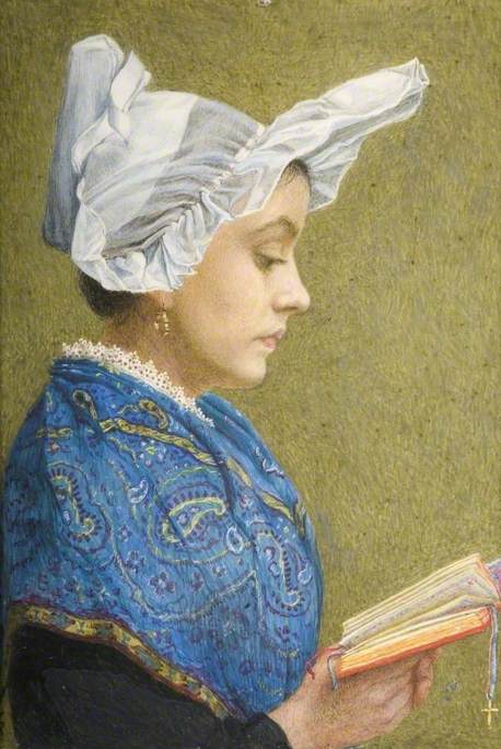 Girl In Mourning Costume Of La Valloire — Estella Louisa Michaela Canziani